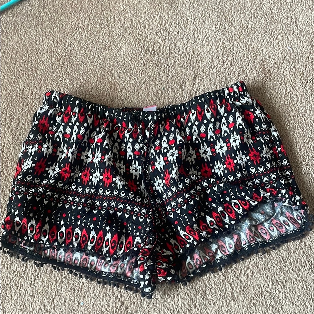 No Boundaries Black and Red Patterned Women's Shorts